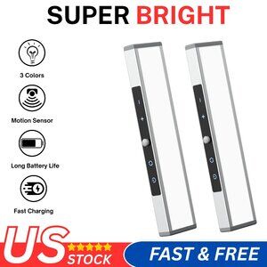 Rechargeable 58 LED Motion Sensor Light with Touch Control 3color Adjustable